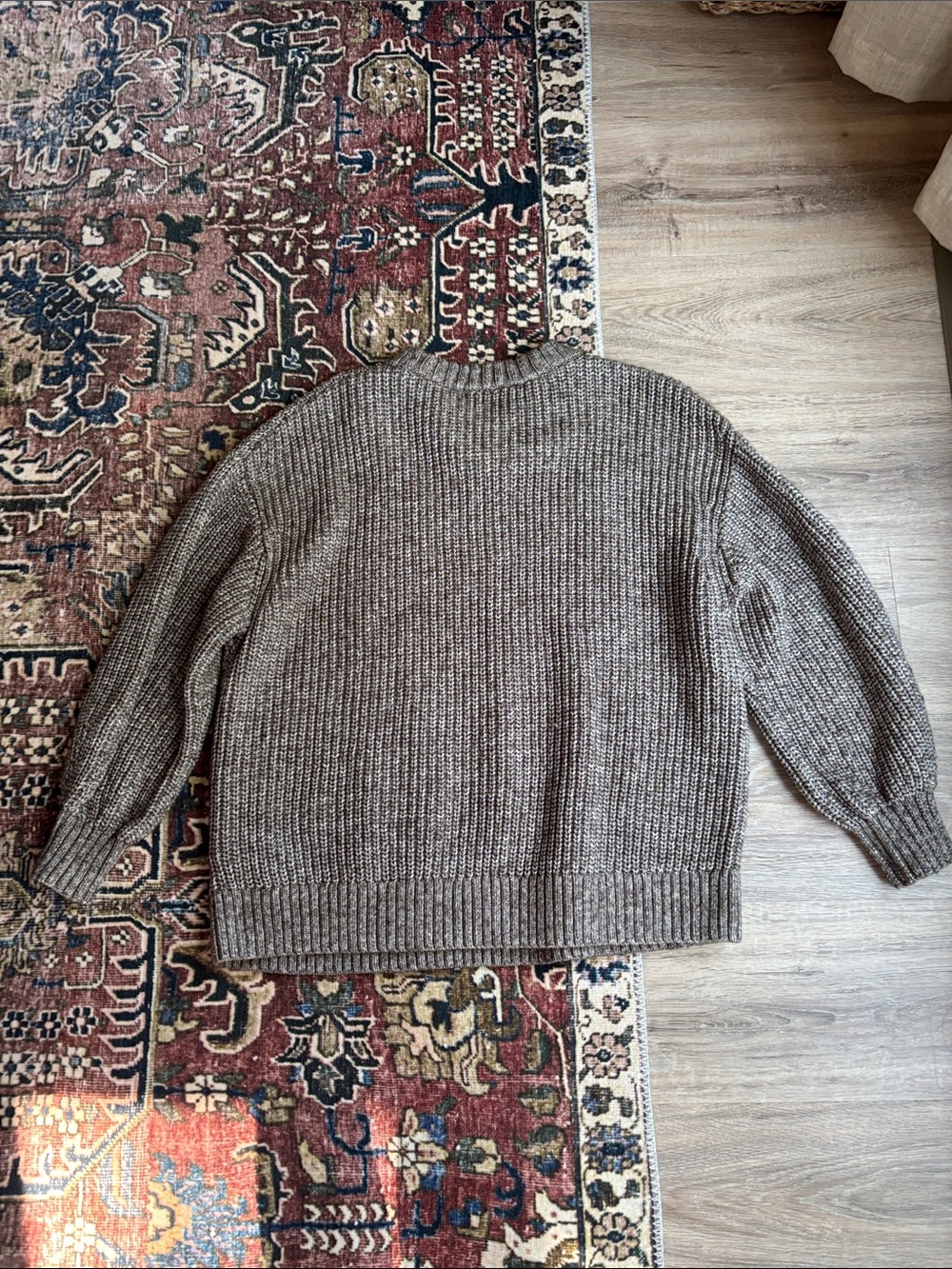 & Other Stories Chunky Knit Crewneck Sweater in Brown - Picture 3 of 3